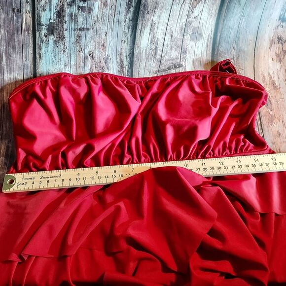 Corfrute Deep Dark Red 2 Piece Swimsuit XL - Picture 9 of 11